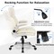 Costway Ergonomic Office Chair PU Leather Executive Swivel with Flip-up Armrests Beige